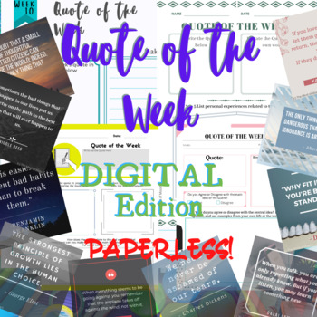 Preview of Quote of the Week Bellringers: Journal & Writing Tasks - [DIGITAL EDITION]