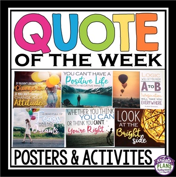 Preview of Quote of the Week Posters and Activities - Bulletin Board Display or Bell Ringer