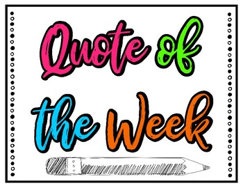 Quote of the Week Display - *FREEBIE* by Coffee and Cardis | TpT
