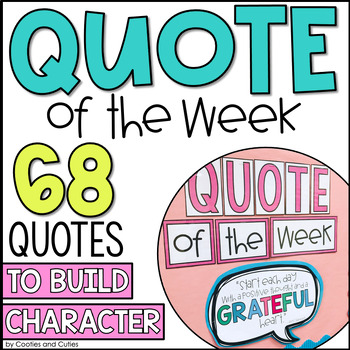Preview of Quote of the Week Posters | Social Emotional Learning | Bulletin Board