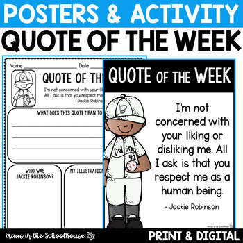 Preview of Quote of the Week Inspirational Posters and Activities