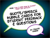Quote or Speech Bubbles Assessment Inquiry Activity Cards