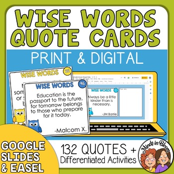 Preview of Quote Cards & Activities - Differentiate with Options to Learn about History!