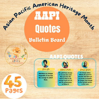 Preview of Quotes AAPI Asian Pacific American Heritage Month Bulletin Board Poster