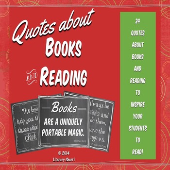 Preview of QUOTES ABOUT BOOKS AND READING: 24 Posters with Meaningful Quotes