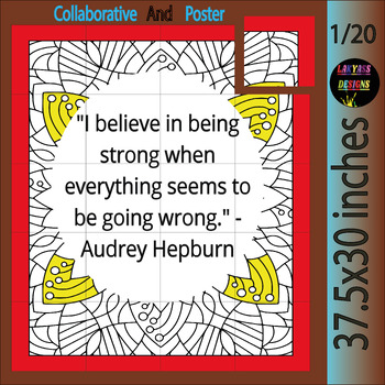 Preview of Quotes Audrey Hepburn Collaborative Poster | Great Black History Month Activity