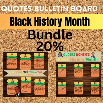 Preview of Quotes Black History Month  Bulletin Board Bundle