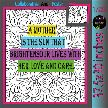 Preview of Quotes Collaborative Coloring Pages Bulletin Board - Mother's Day & End of Year