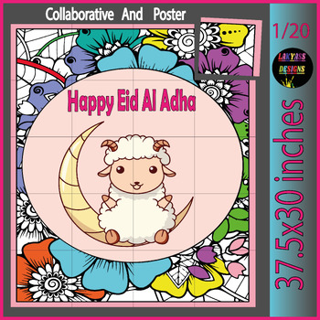 Preview of Happy Eid Al Adha Collaborative Bulletin Board Coloring Pages Activity Posters