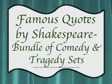 Quotes Shakespeare Comedies & Tragedies BUNDLE Drama Theat