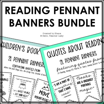 Preview of Reading Quote Pennant Banners - Bundle