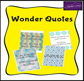 Wonder by R.J. Palacio Bookmarks - Characters With Quotes #ChooseKind- 8  Styles