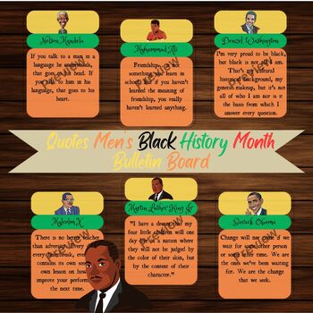 Preview of Quotes men's Black History Month Bulletin Board