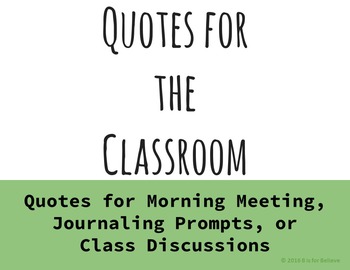 Preview of Quotes for the Classroom