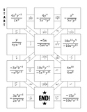 Quotient, Negative, and Zero Prop. of Exponents Maze