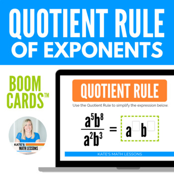 Preview of Quotient Rule of Exponents Digital Activity Boom Cards™