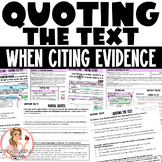 Quoting the Text when Citing Evidence | 5th Grade | RI.5.1
