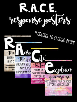 Preview of R.A.C.E. Reading Response Posters