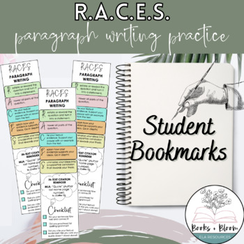 Preview of R.A.C.E.S. Paragraph Writing Student Bookmarks FREE