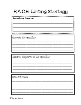 Preview of R.A.C.E Writing Strategy: Graphic Organizer