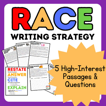 Preview of R.A.C.E Writing Strategy-High-Interest Practice Bundle