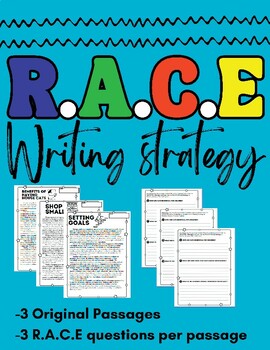 Preview of R.A.C.E Writing Strategy- Passages and Extended Response Questions