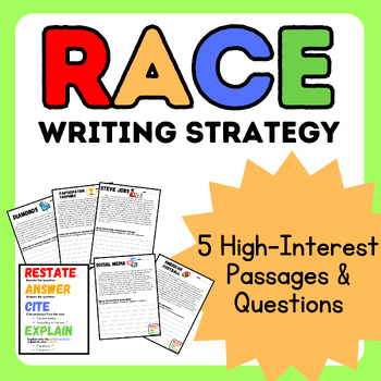 Preview of R.A.C.E Writing Strategy- Constructed Response -Practice Bundle- Citing Evidence