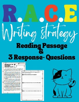 Preview of R.A.C.E Writing Strategy - Reading Passage and Response Questions - Cats