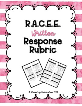 Preview of R.A.C.E.E. Written Response Rubric