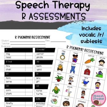 Preview of R Articulation Assessment Speech Therapy | Data Collection Progress Monitoring
