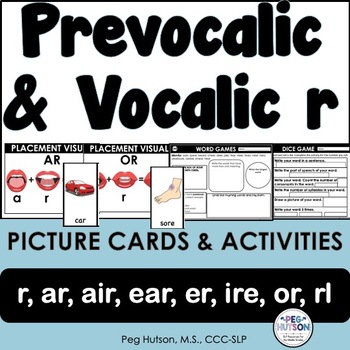 Preview of R Vocalic & Prevocalic R Picture Cards & Articulation Activities