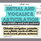 R  Articulation (initial/vocalic) Speech Therapy for Middl