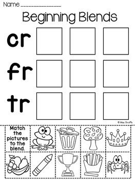 R Blends Worksheets and Activities No Prep Pack by Miss Giraffe | TpT
