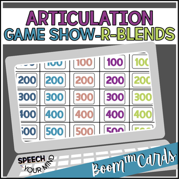 Preview of R-Blends Articulation Boom Cards™ Game Show | R Blends Trivia