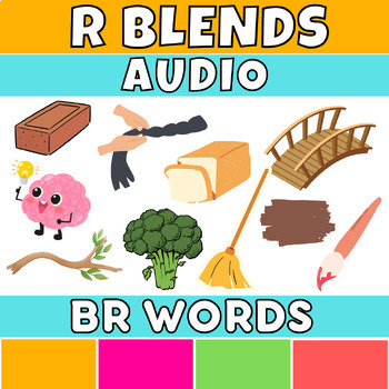 Preview of R Blends  BR words Audio Clips digital resource
