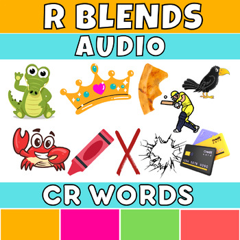 Preview of R Blends CR words Audio Clips digital resource