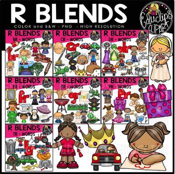 Preview of R Blends Words Clip Art Mega Bundle {Educlips Clipart}