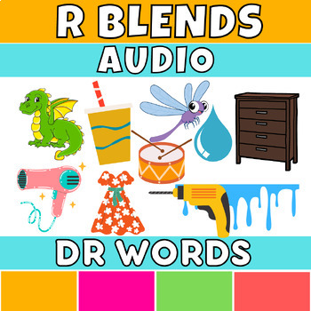 Preview of R Blends DR words Audio Clips digital resource
