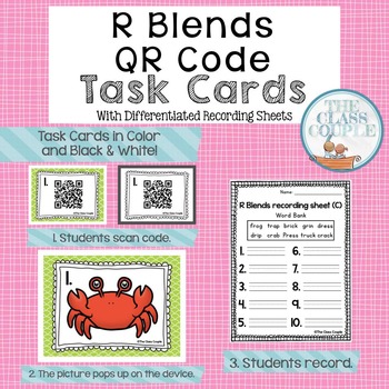 Preview of R Blends QR Code Task Cards