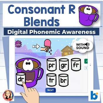 Preview of R Blends Winter Phonemic Awareness Boom Cards