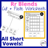 R Blends Worksheets with Short Vowels, Cut and Paste, & No Prep