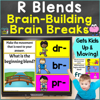 Preview of R Blends with Brain Breaks, Movement Consonant Blends Google Slides & PowerPoint