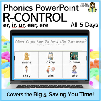 Preview of R-Control(er ir ur ear ere) 5Days Phonics Phonemic Awareness Digital PowerPoint