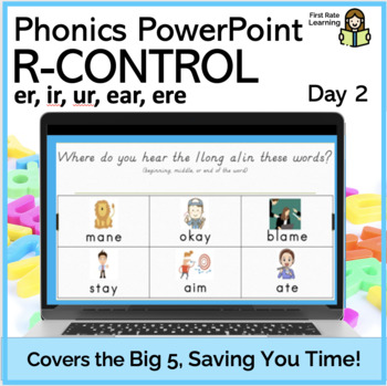 Preview of R-Control (er ir ur ear ere)Day2 Phonics Phonemic Awareness Digital PowerPoint 