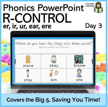 Preview of R-Control (er ir ur ear ere)Day3 Phonics Phonemic Awareness Digital PowerPoint 