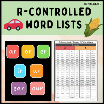 Preview of R-Controlled / Bossy-R Word Lists | Phonics and Reading Fluency for Dyslexia