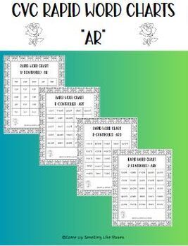 Preview of BUNDLE: Controlled Vowel/Bossy R Rapid Word Charts w/Rime Patterns For Fluency