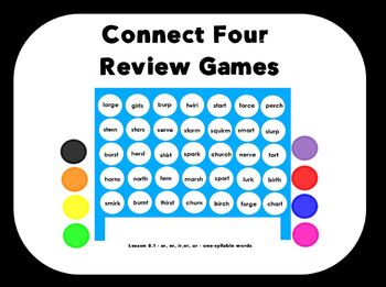 Preview of R-Controlled Syllables and Vowel Teams Syllables - Connect 4 Activities
