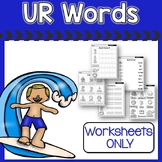 R Controlled UR | Worksheets | SOR Bossy R