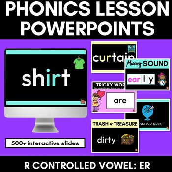 Preview of R-Controlled Vowel ER Powerpoint | ER UR IR OR EAR